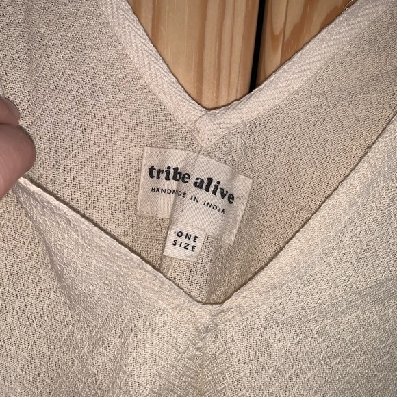 Tribe alive fringed cotton beach swim coverup size One Size - Picture 5 of 5